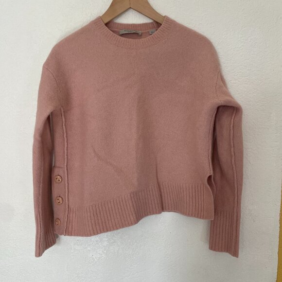 AllSaints Soft Blush Pink Sweater,  Luxe Wool-Yak Blend, Size S - Picture 3 of 9